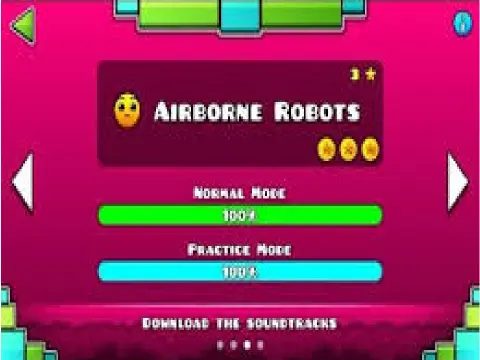 Airborne Robots Geometry Dash Meltdown robot theme gameplay