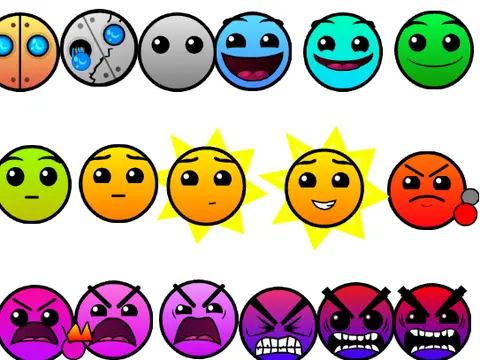 All Geometry Dash Difficulty Faces