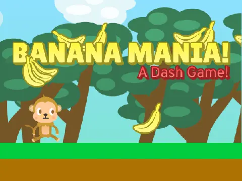Banana Mania gameplay showing monkey character collecting bananas in jungle environment