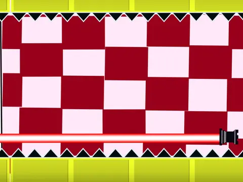 Gomtrie Dash gameplay screenshot showing cube and obstacles