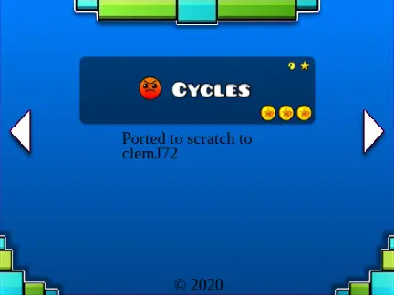 G√©om√©trie Dash V6 gameplay showing cube jumping in version 6 level