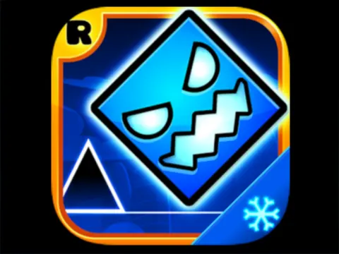 Screenshot of Geo Dash Subzero gameplay, a fan-made Geometry Dash version