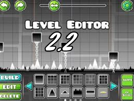 Geometry Dash custom editor interface showing block placement tools