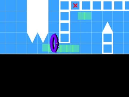 Screenshot of Geometry Dash Arcade featuring the swing copter mechanic and editor interface
