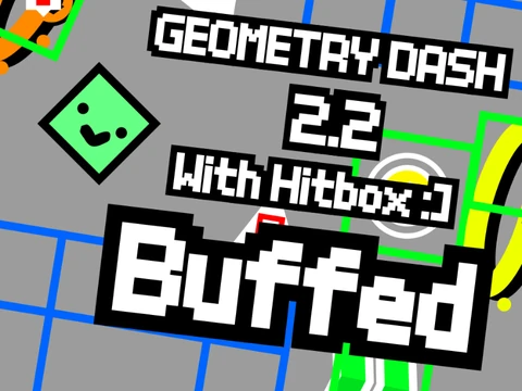 Geometry Dash SR Whitbox Buffed icon navigating a custom level