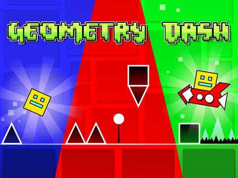 Geometry Dash Scratch Edition showing cube character in Stereo Madness level