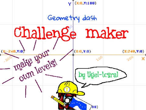 Interface of the Geometry Dash Challenge Maker level creation tool