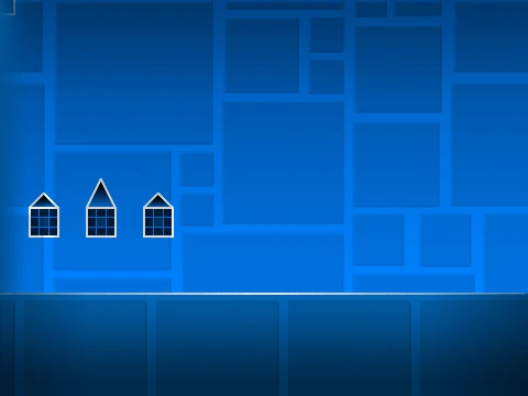 Geometry Dash Challenge V6 level editor with various objects