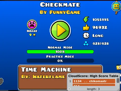Geometry Dash Checkmate remix with chess board design