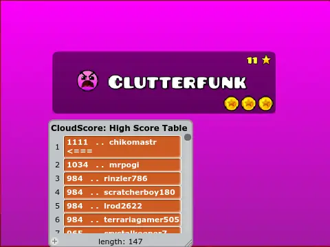Geometry Dash Clutterfunk Gameplay Screenshot