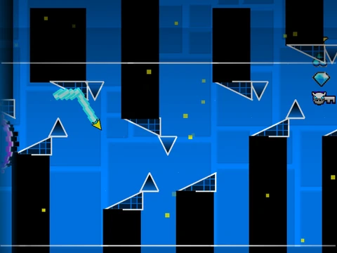 Screenshot of the nerfed Cold Sweat wave challenge in Geometry Dash