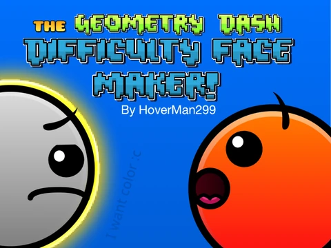 Custom Geometry Dash difficulty face being created in the online maker tool