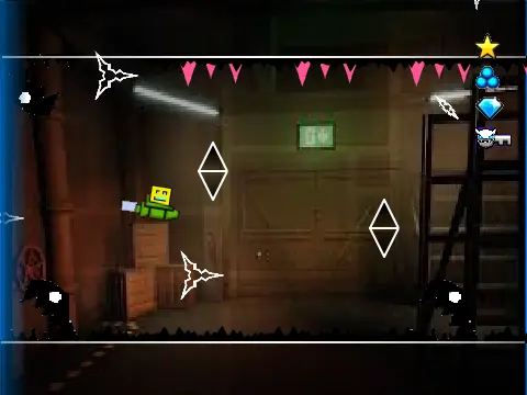 Screenshot of Geometry Dash Doors Unhinged parody level
