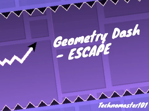 Screenshot of Geometry Dash ESCAPE level with spikes