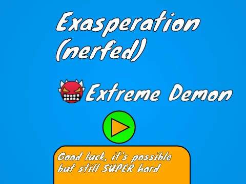 Geometry Dash Exasperation nerfed possible