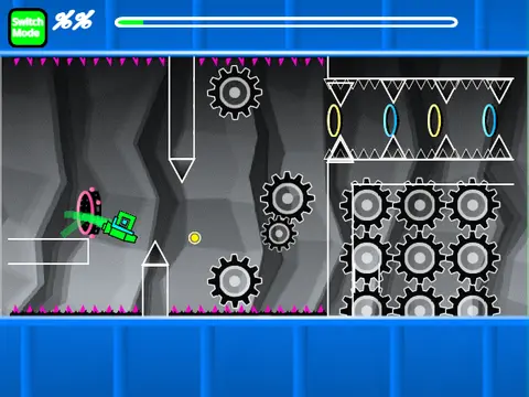 Screenshot of the Geometry Dash Extreme Demon Layout editor on Scratch