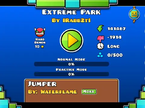 Geometry Dash Extreme Demon V7 level preview