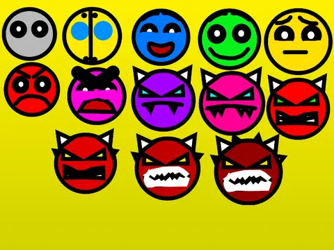 Geometry Dash Faces V8 Game Logo