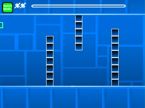 Screenshot of the Geometry Dash level editor showing blocks and tools