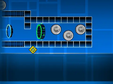 Play Geometry Dash Flying online - A custom level with ship and cube gameplay
