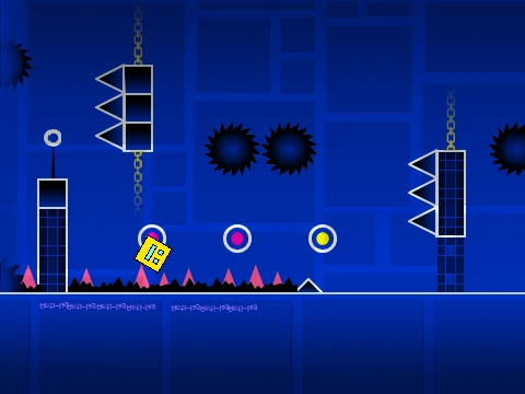 Screenshot of Geometry Dash Harder Levels pack with graphics toggle