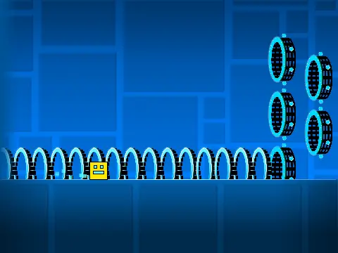 Gameplay image of the Impossible Ball challenge in Geometry Dash