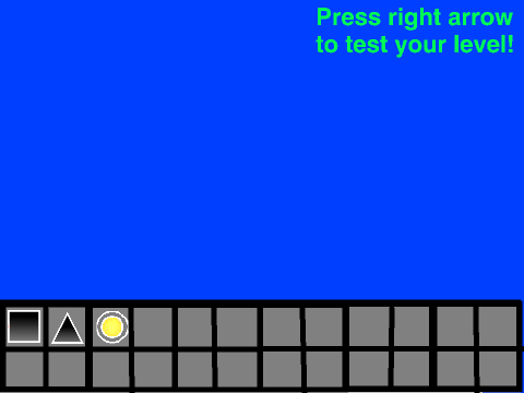 Screenshot of the Geometry Dash Level Creator v1.2 editing interface with blocks and spikes