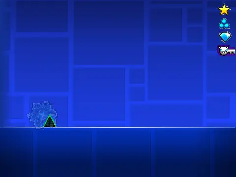 Geometry Dash Lite gameplay with geometric obstacles