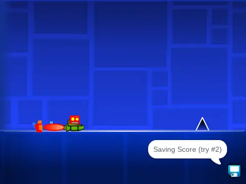 Geometry Dash Lite cube character avoiding obstacles
