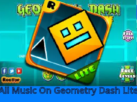 Music track selection menu in Geometry Dash Lite