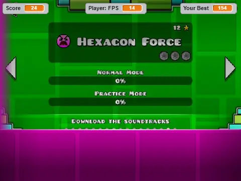 Geometry Dash Lite Stereo Madness level obstacles and jumps