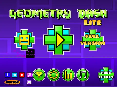 Geometry Dash Lite Ver 18.5 character jumping over spike obstacle