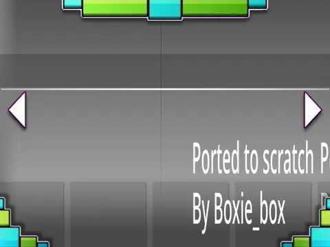 Geometry Dash Meltdown gameplay screenshot showing cube jumping through obstacles