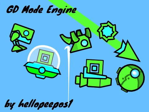 Geometry Dash Modes Tests showing Ship, Wave, and UFO gameplay modes