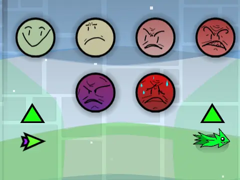 Geometry Dash No Terminado game with partially completed challenging levels