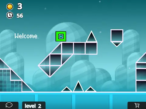 Geometry Dash geometric character in action
