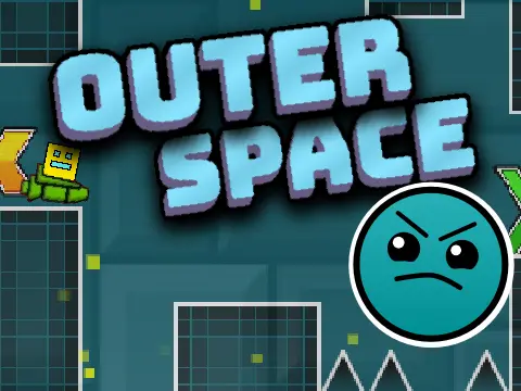 Geometry Dash Outer Space Improved gameplay showing cosmic environments and space-themed obstacles