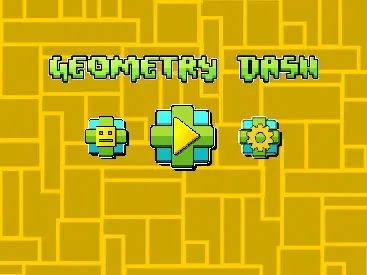 Geometry Dash Scratch gameplay showing classic level design and obstacles