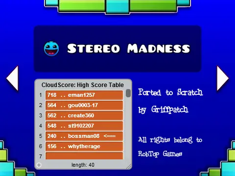 Geometry Dash Scratch Edition - Online Rhythm Platformer