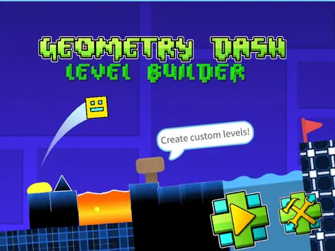 Geometry Dash Scrolling Platformer Level Builder tools and interface