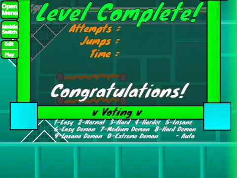 Geometry Dash Ship Challenge V3 editor interface showing advanced tools