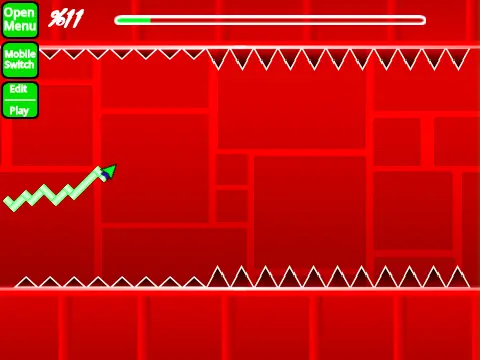 Gameplay and editor view of the popular Geometry Dash Spam Test Series V5 with high view count