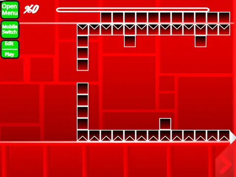 Screenshot of the advanced Geometry Dash Spam Test Series V6 editor interface