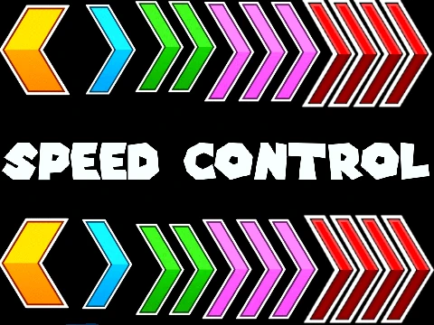 Screenshot of Geometry Dash Speed Control level showcasing speed changes