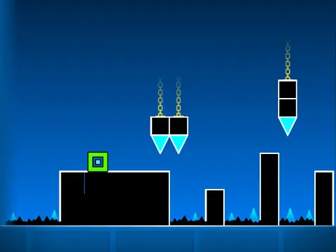 Geometry Dash Subzero hacked version showing modified gameplay