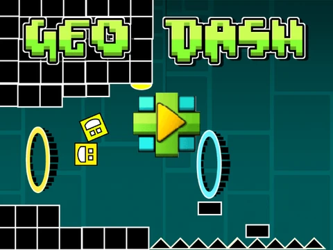 Geometry Dash v2.3 showing platformer mechanics and hidden exploration areas