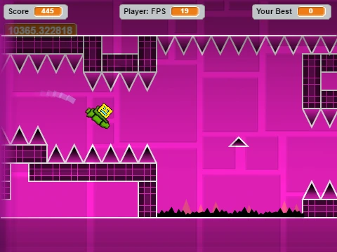 Geometry Dash remix gameplay with alternate music and performance options