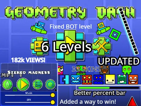 Geometry Dash v4.4.9 rhythm platform game screenshot
