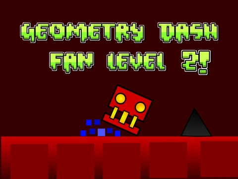 Geometry Dash V Not Done screenshot showing gameplay with particle effects