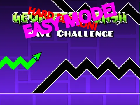 Geometry Dash wave challenge easy mode for beginners